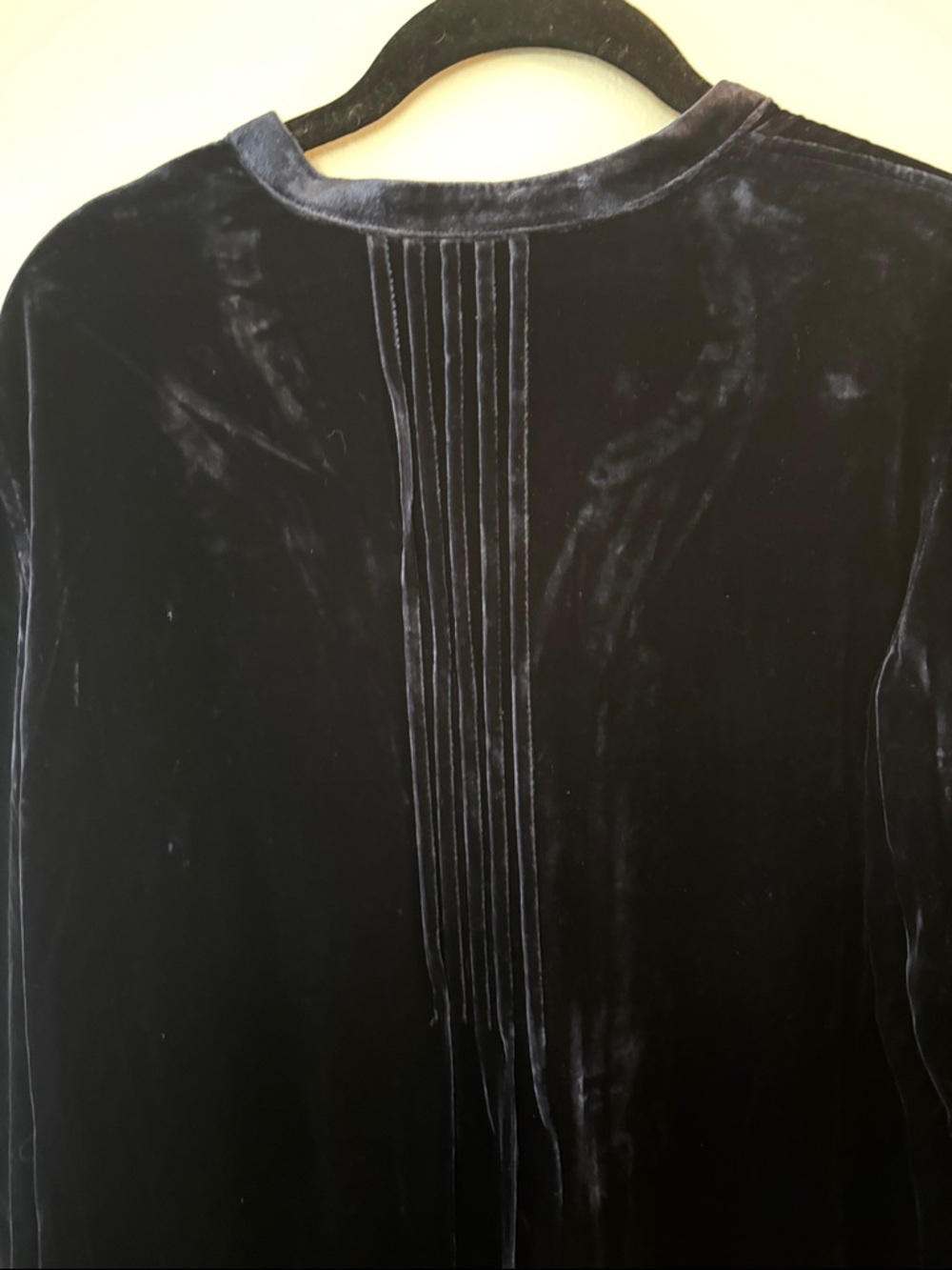 NWT! Sundance Velvet Pleated V-Neck Dress- Navy Blue Orig $188 - Picture 5 of 7